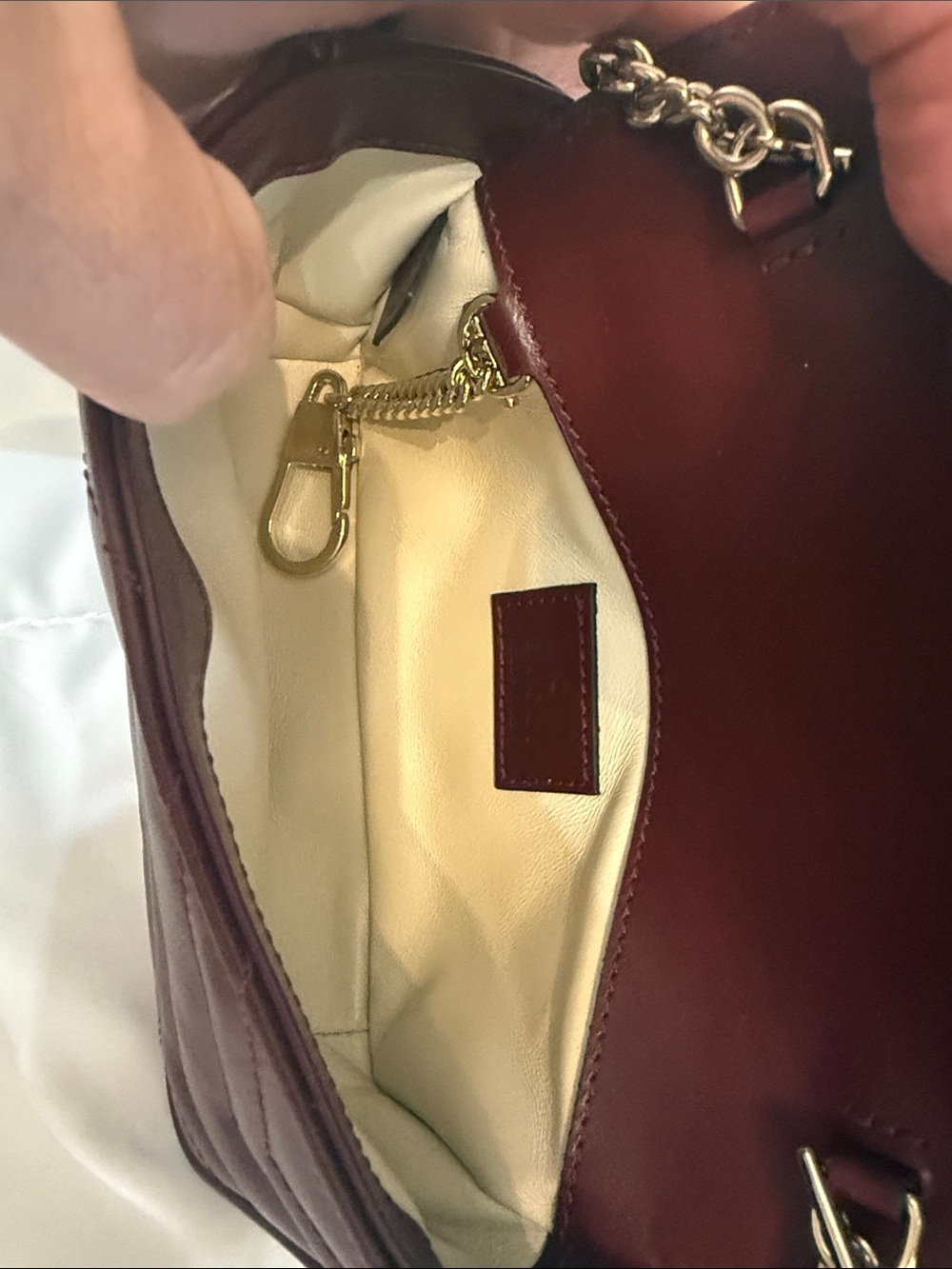 Gucci GG MARMONT MINI BAG Burgundy GG Marmont Quilted chain Shoulder Bag 1 - Picture 13 of 16
